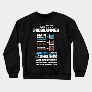 Programming T-Shirt, Class: Programmer Crewneck Sweatshirt